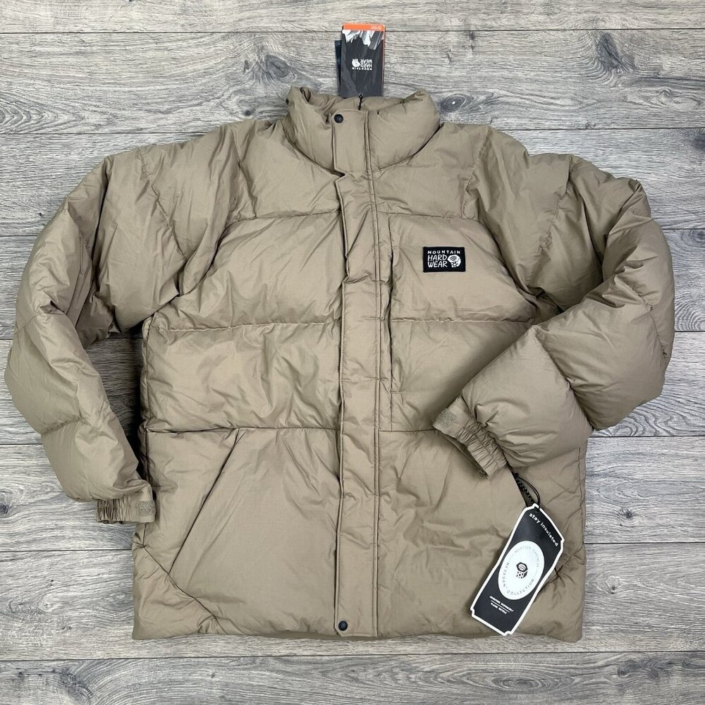 Mountain Hardwear Down Jacket Size XL Mens Trail Dust Tan Brown Nevadan 650 Fill